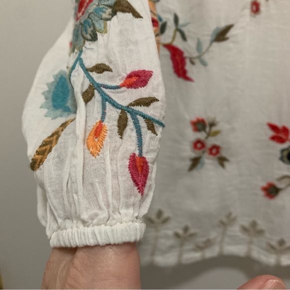 Johnny Was Workshop floral embroidered blouse size XS - Picture 7 of 14